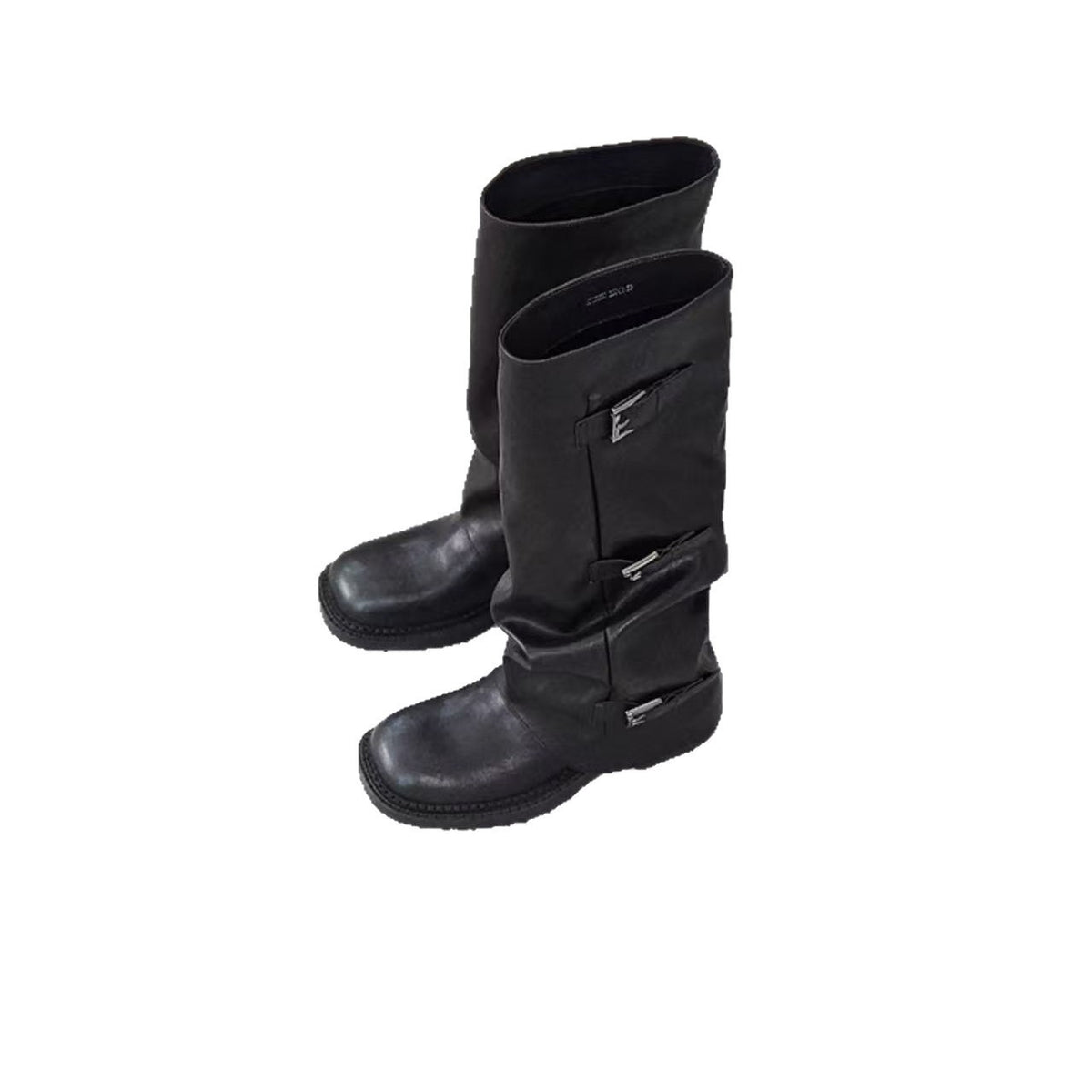 Women's Buckle High Tube Short Western Long Women's Leather Boots