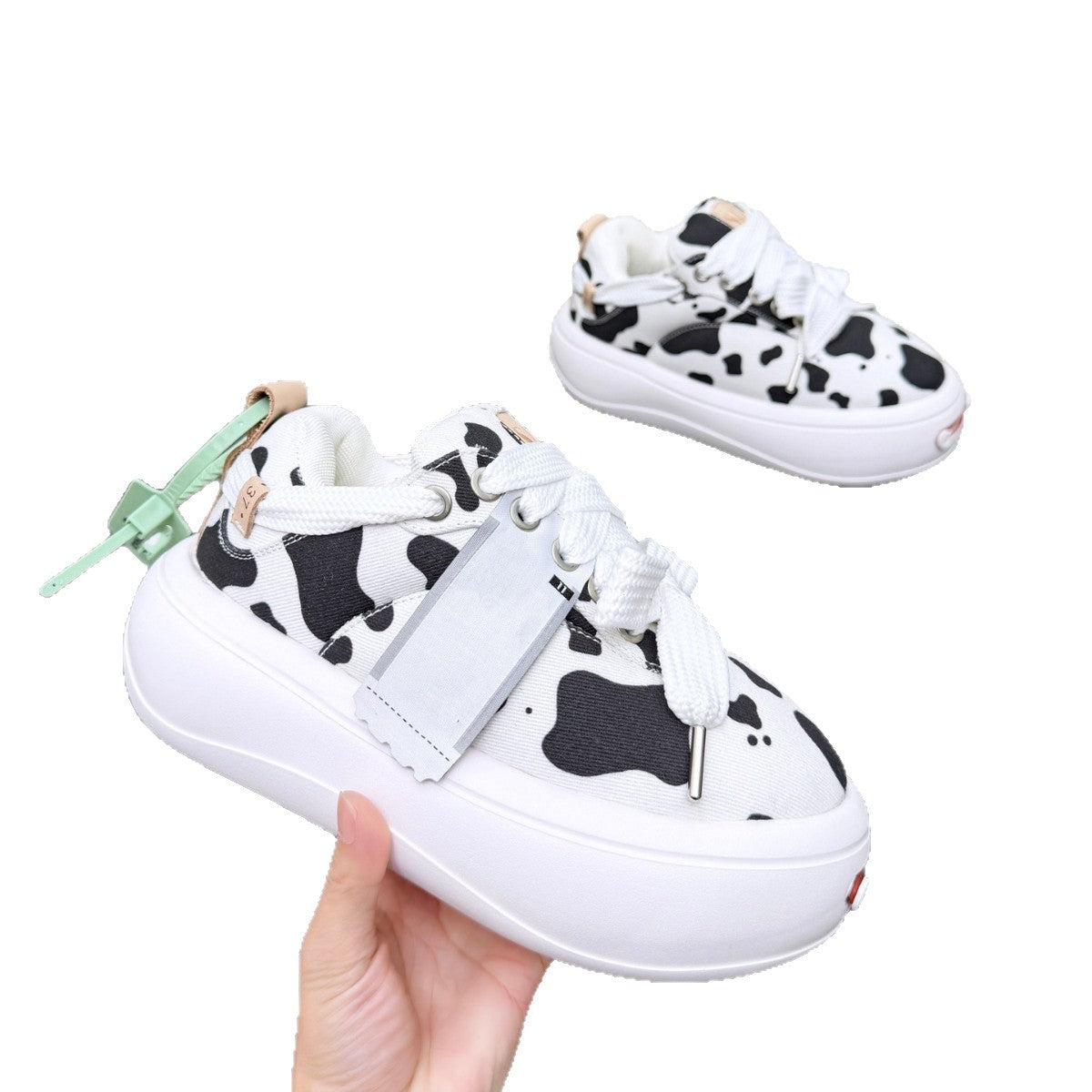 Women's Tan Jack Purcell Bread Thick-soled Increased Round Sports Casual Shoes