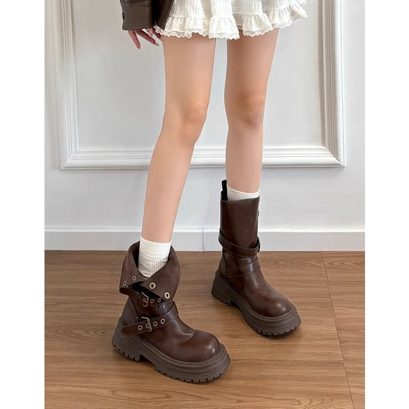 Women's Martin Thick Bottom Elevator Wild Small Boots