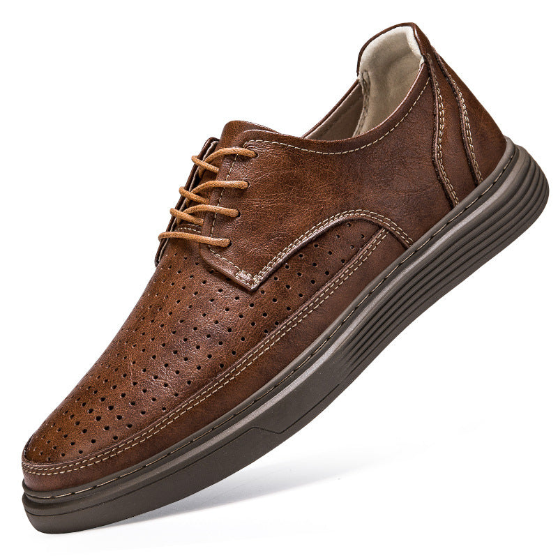 Men's Summer British Style Business Board Large Size Men's Casual Leather Shoes