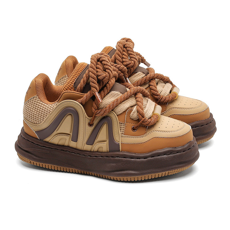 Niche Bread Schoolgirl Autumn Thick Bottom Men's Sports Shoes