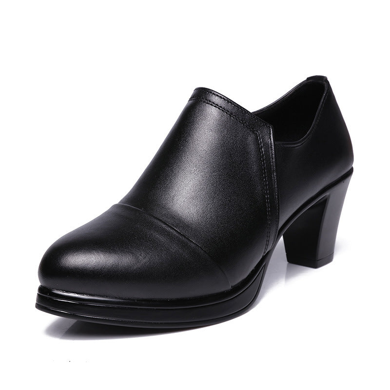 Women's Thick Deep Mouth Professional High Waterproof Platform Heels