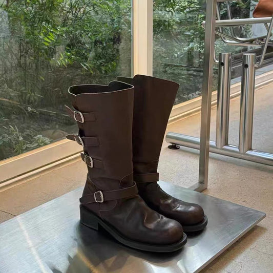 Women's Version Korean Style Niche Wear Platform Middle Tube Boots