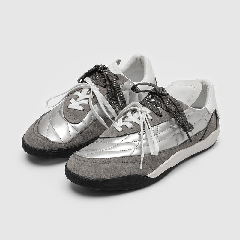 Men's Style Rhombus Lace Up Flat German Training Sneakers