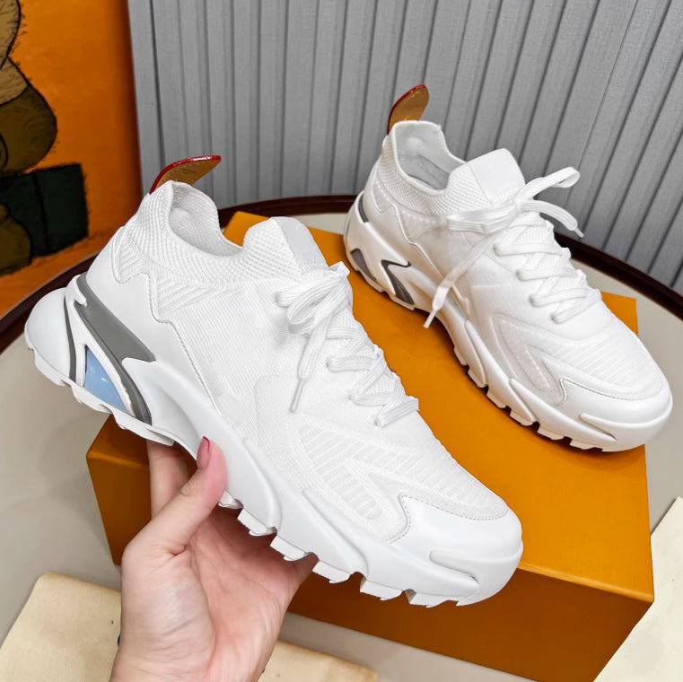 Men's Round Head Thick Bottom Mesh Slip On Men's Sports Shoes