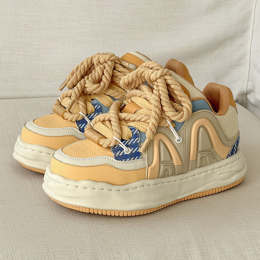 Niche Bread Schoolgirl Autumn Thick Bottom Men's Sports Shoes