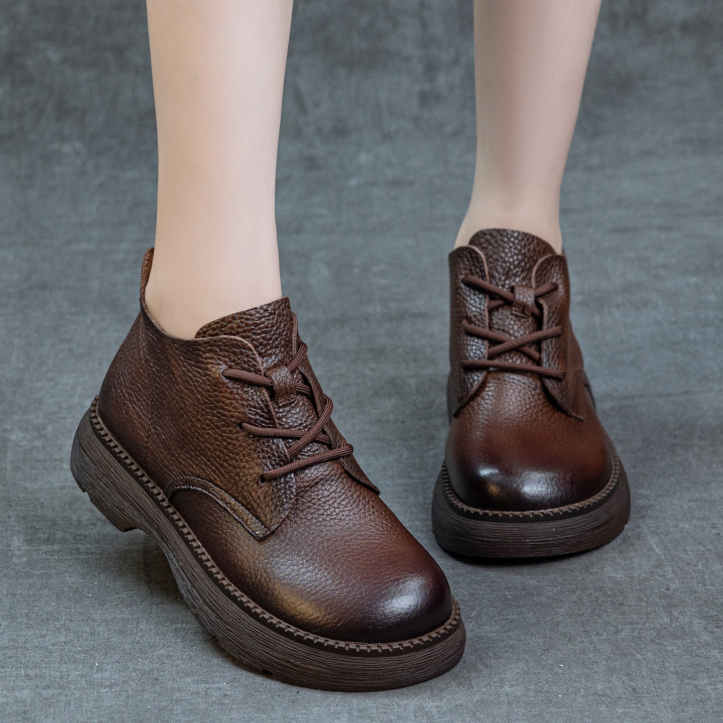 Women's Genuine First Layer Soft Cowhide Single Women's Leather Boots