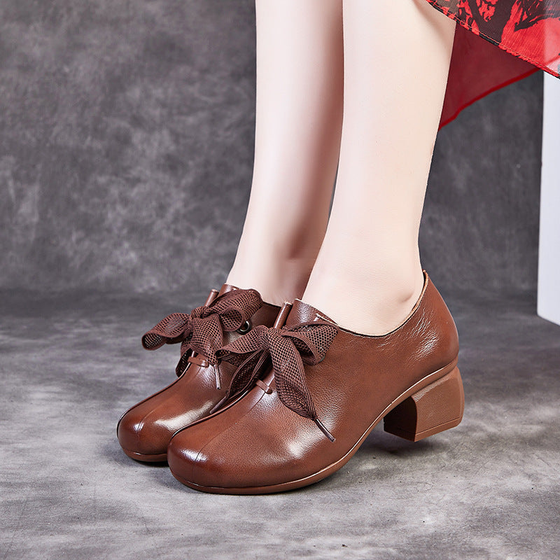 Women's Up Chunky Soft Bottom First Layer Heels