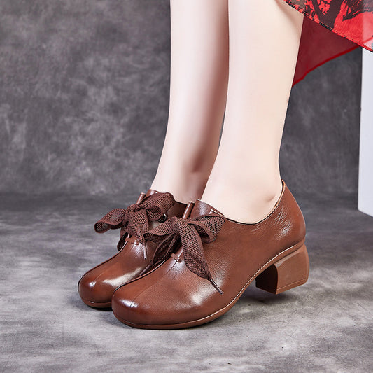 Women's Up Chunky Soft Bottom First Layer Heels