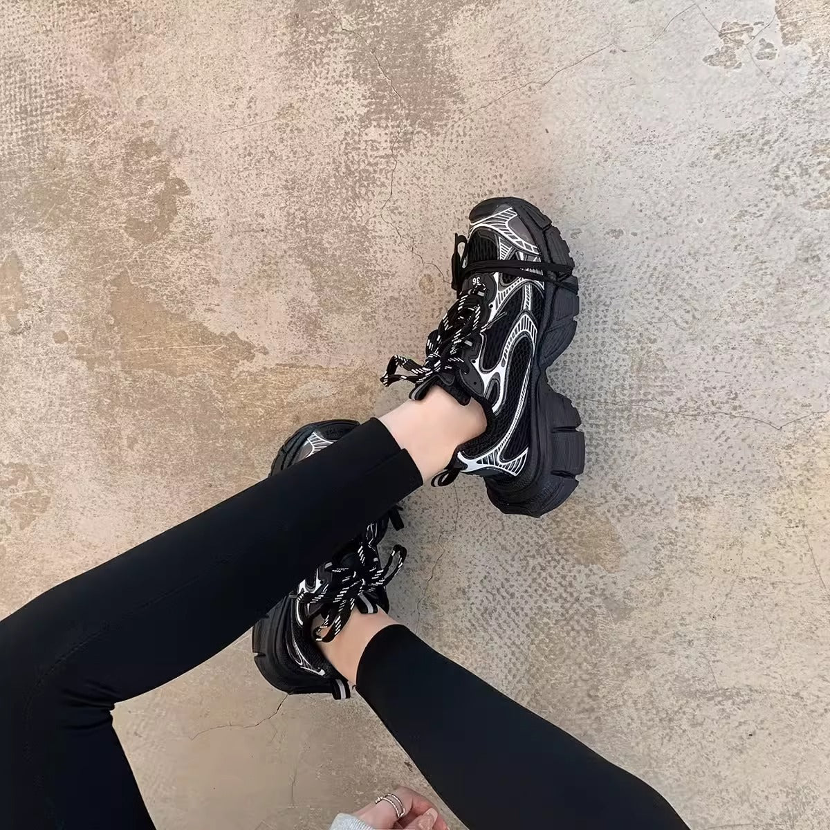 Women's & Men's Distressed Paris Dad Raise The Bottom Sneakers