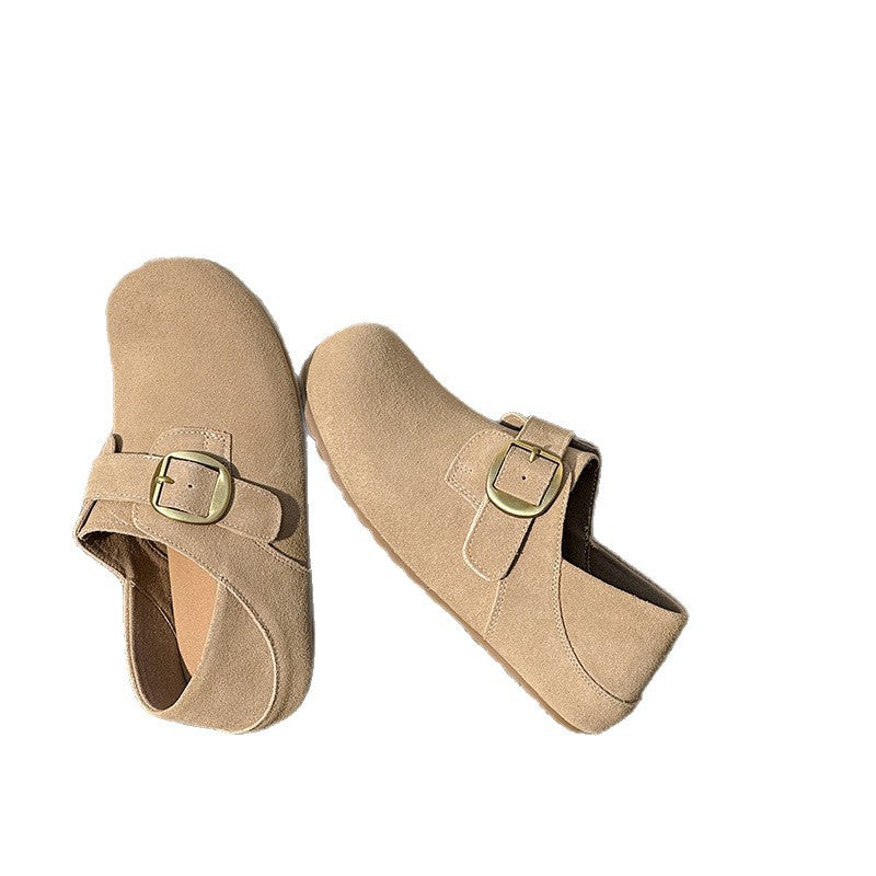 Women's Two-way Series Frosted Cowhide Spring Soft Bottom Women's Casual Shoes