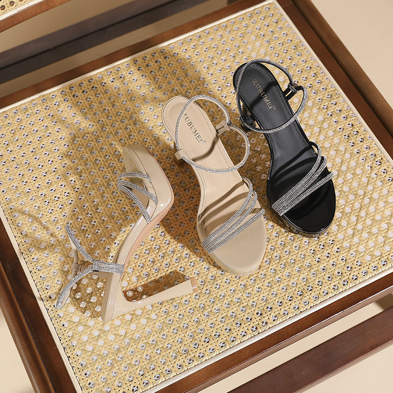 Elegant Platform Open Female Model Catwalk Daily Leisure High Heeled Sandals
