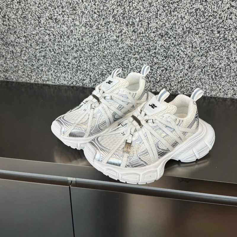 Women's Dad Super Popular Tail Metallic Thick-soled Women's Sports Shoes