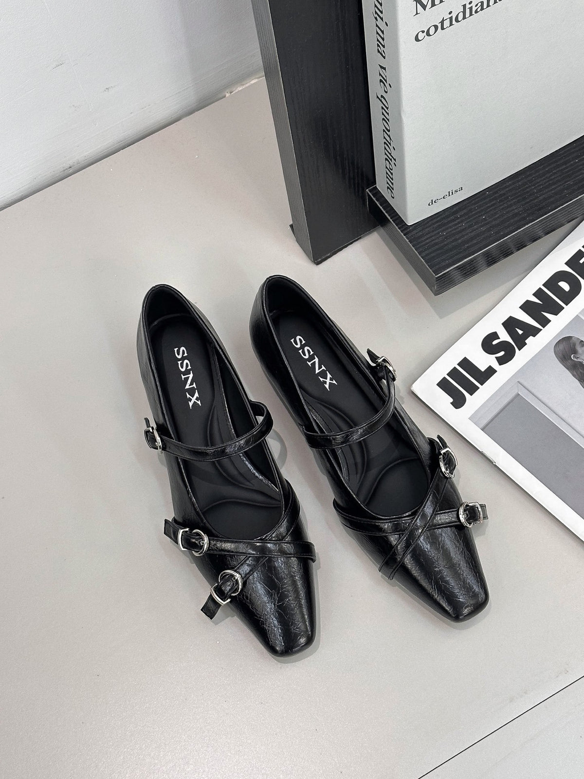 Black Mary Jane Spring Versatile High-grade Buckle Women's Fashion Shoes