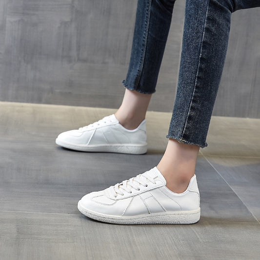 Women's Summer White Thick Bottom Breathable Genuine Men's Shoes