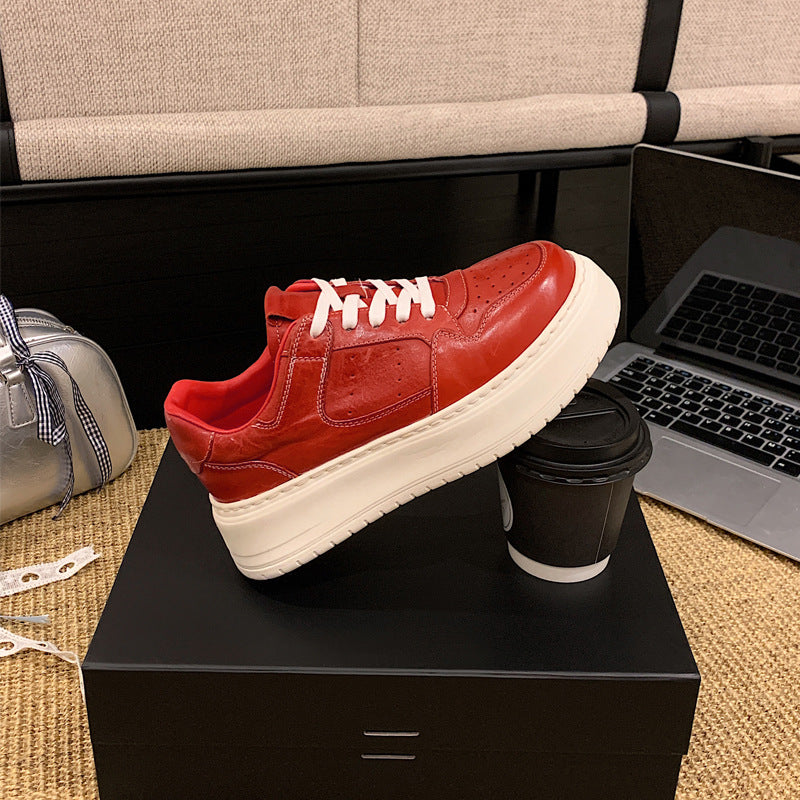 Women's Sheepskin Lining White Spring Lightweight Foam Platform Women's Casual Shoes