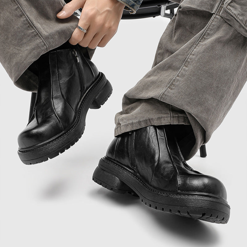 Men's Head Chelsea Trendy British Style Height Increasing Men's Martin Boots