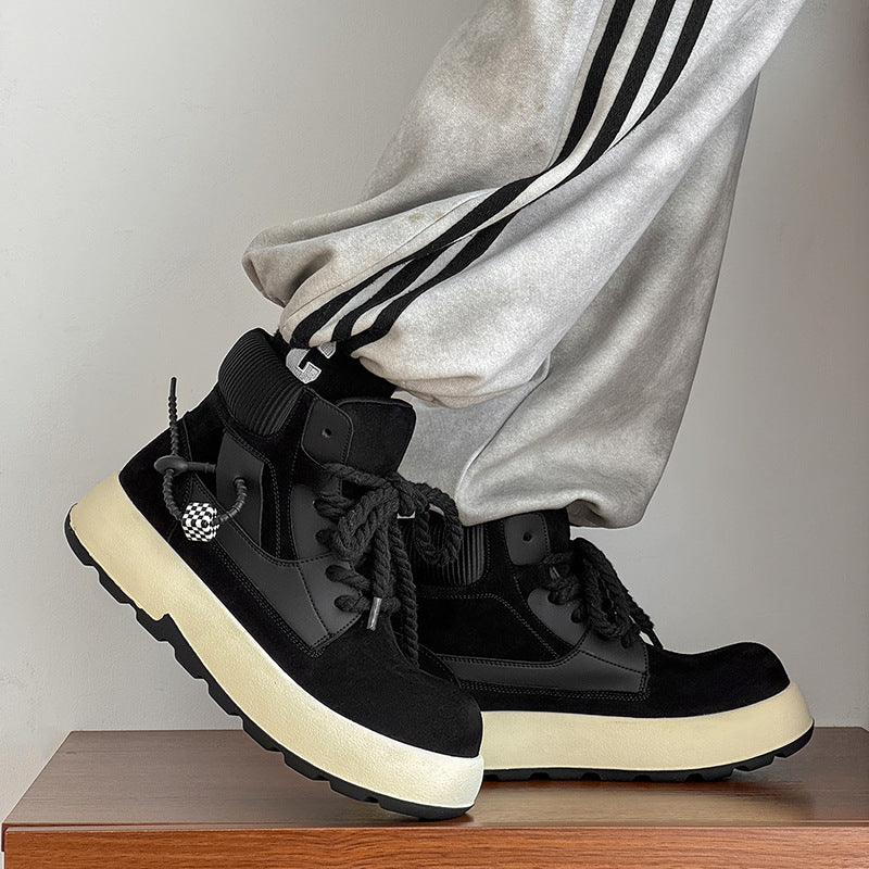 Men's Ugly Cute Big Head Version Worker Mickey Bread Boots