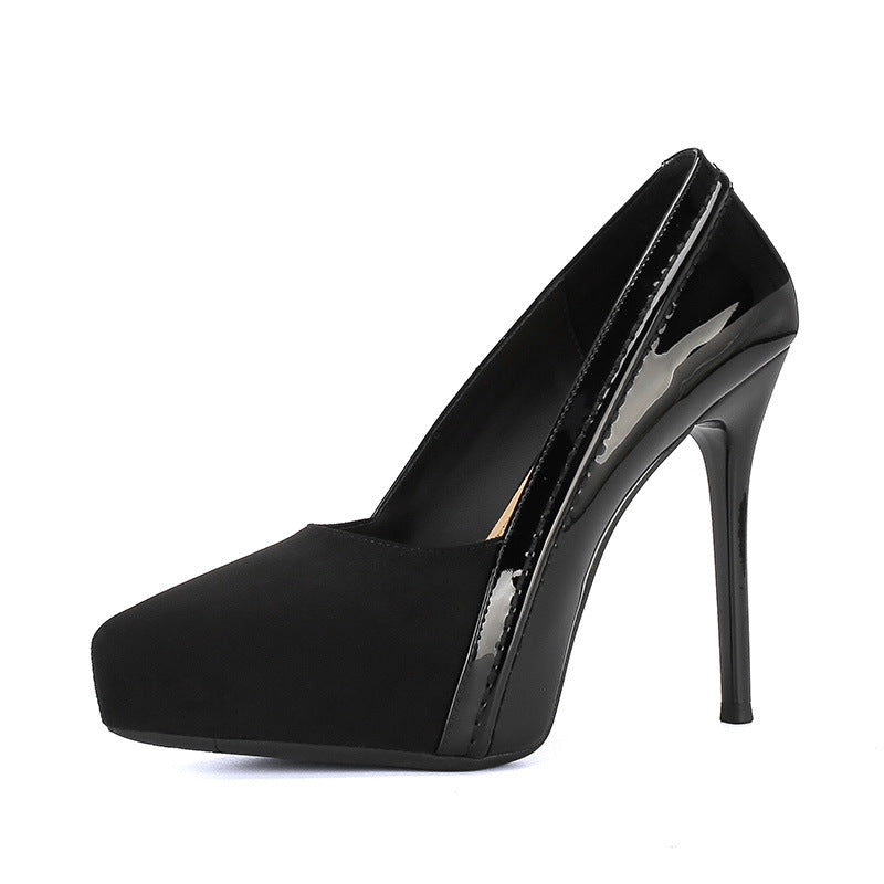 Suede Pointed Stiletto High Elegant Inner Waterproof Platform Women's Fashion Shoes