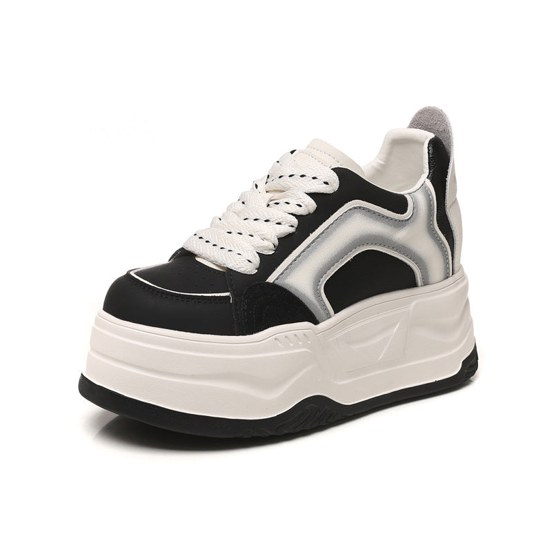 Women's Platform Height Increasing Insole Muffin Retro Sports Casual Shoes