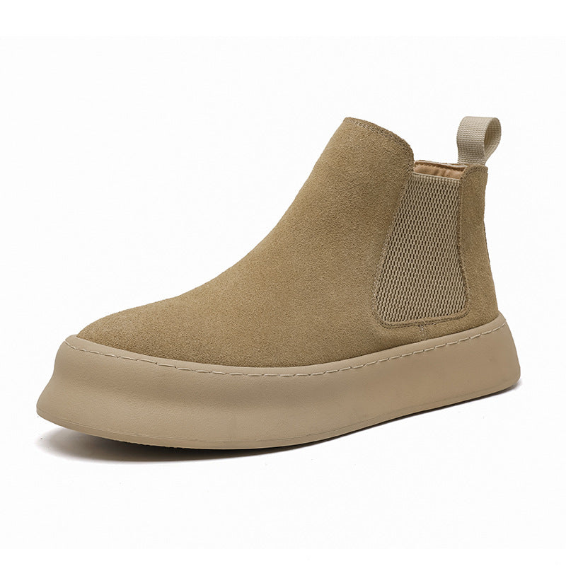 Men's British Style Chelsea Breathable Platform Elevator Ankle Boots