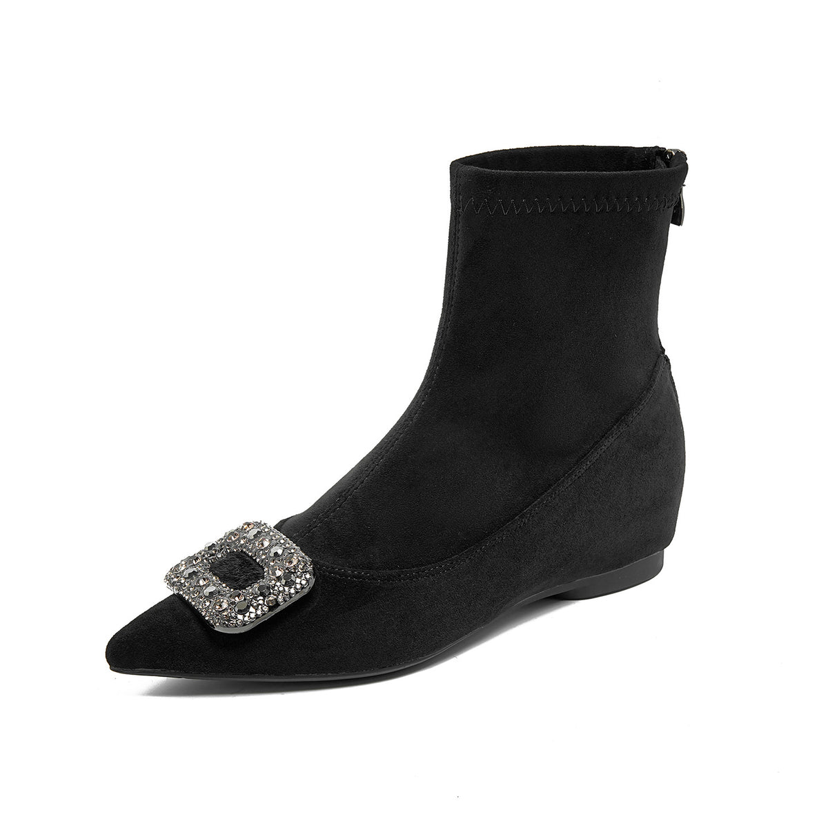 Women's Insole Pointed Toe Skinny Short For Suede Stretch French Versatile Women's Leather Boots