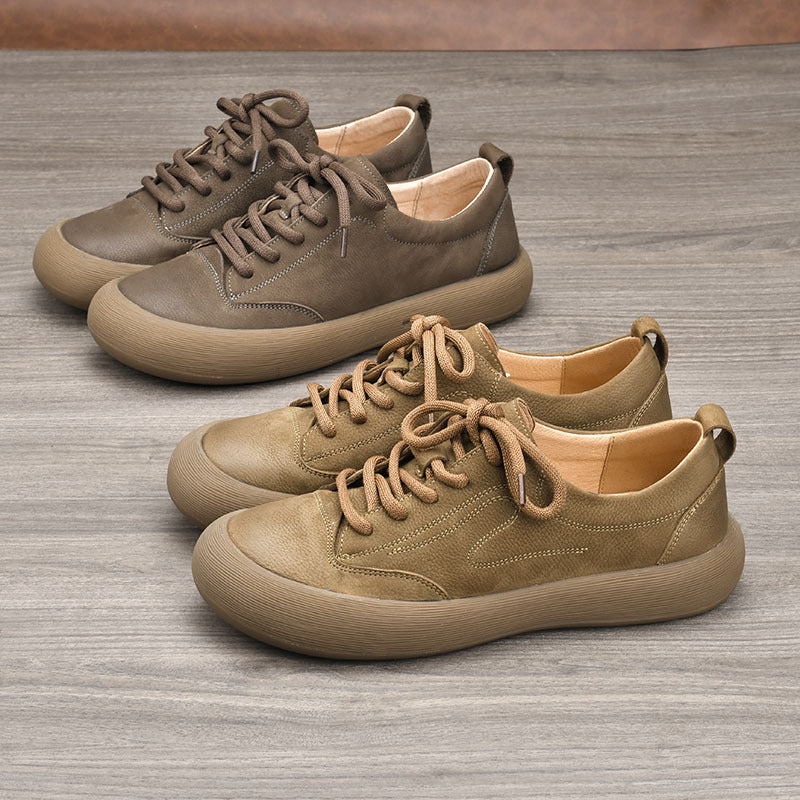 Men's Summer Breathable Retro Matte Top Layer Cowhide Casual Shoes