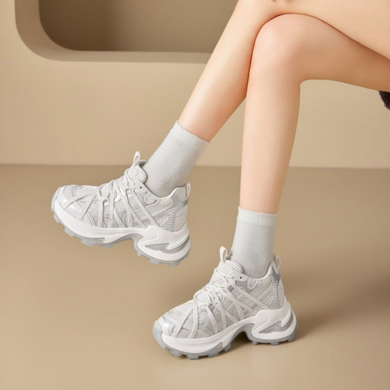 Women's Insole Dad Spring Round Head Thick Bottom Women's Shoes