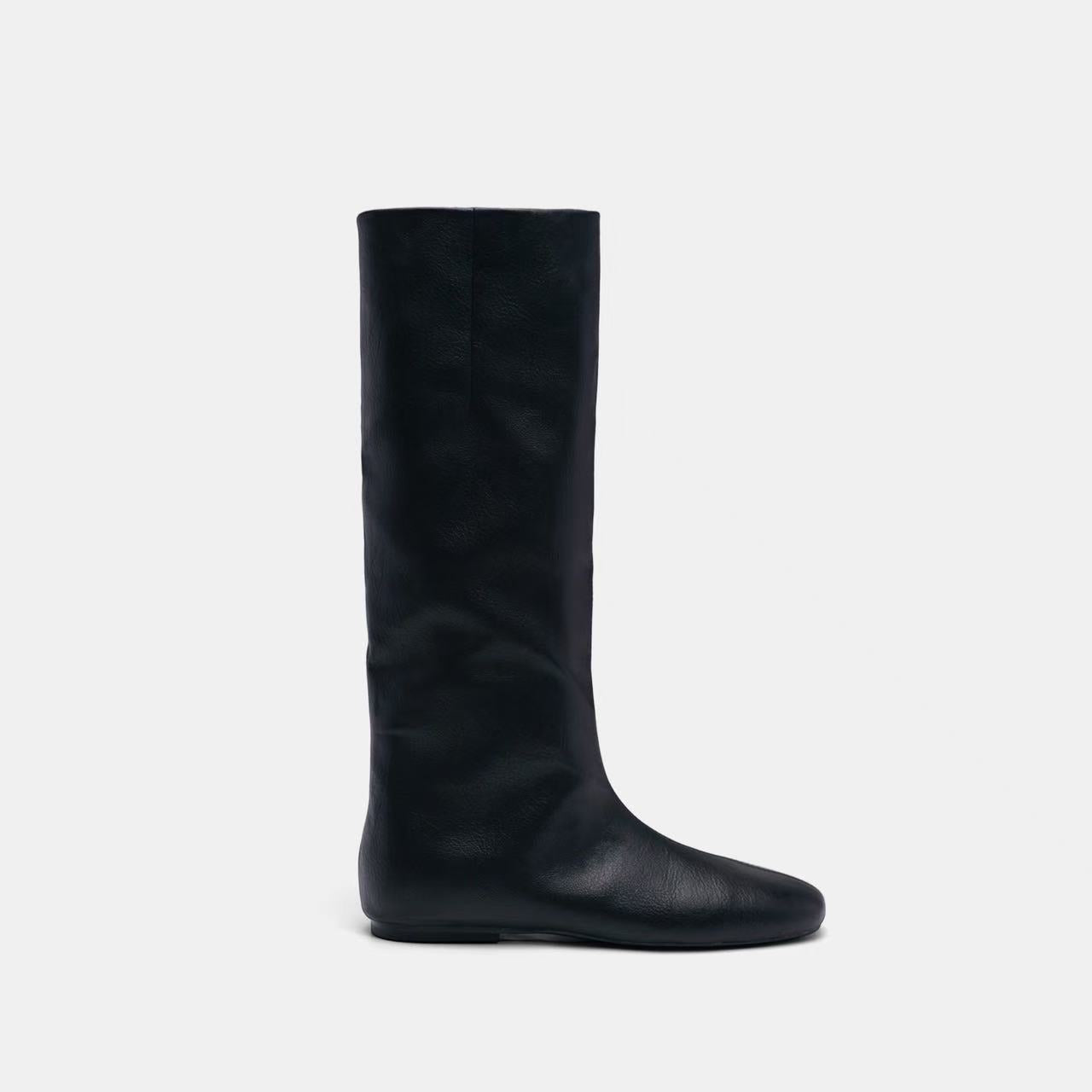 Insole French Beige Long Biker Female Autumn Square Head Skinny Boots