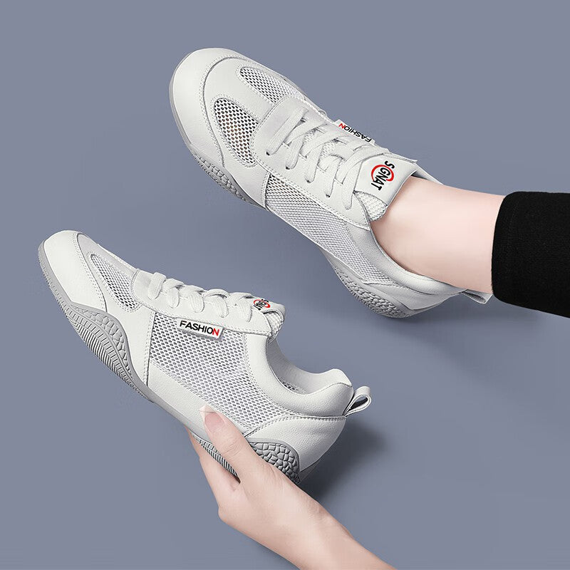 Women's Neighbor Angel White Mesh Breathable Soft Bottom Mom Sports Casual Shoes