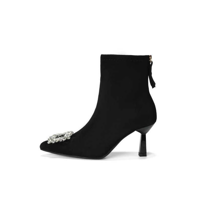 Stretch Beautiful All Match Pointed Toe Stiletto Skinny Fashion Colorful Heels