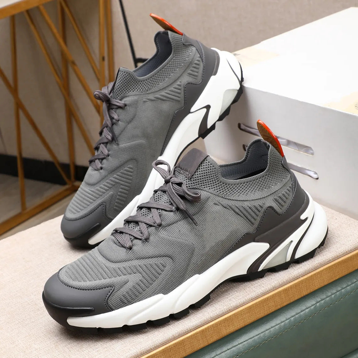 Men's Fly Woven Mesh Platform Outer Wear Men's Sports Shoes