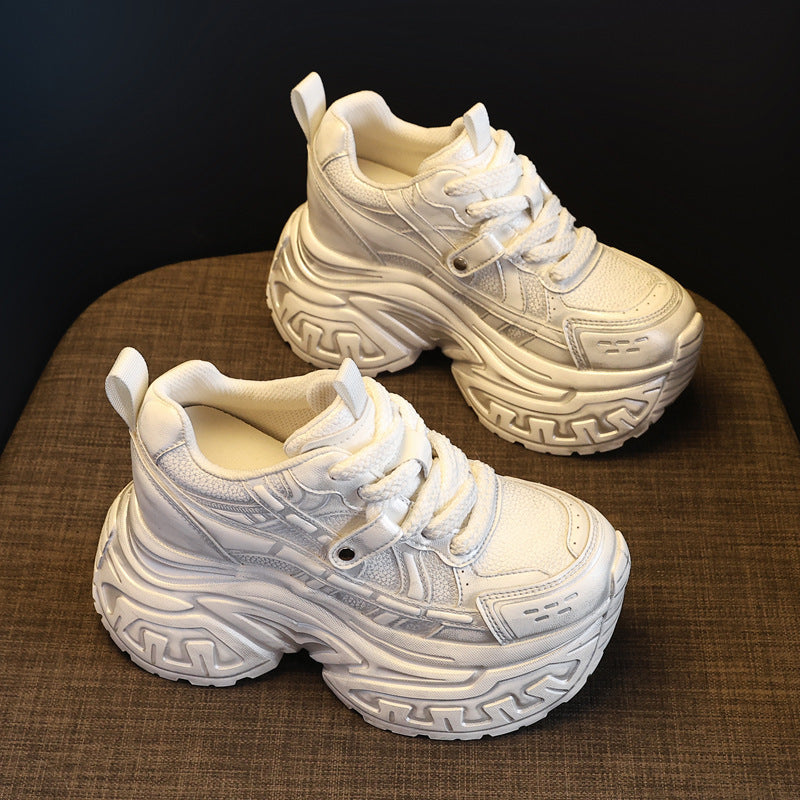 Women's Thick Bottom Height Increasing Insole Brushed Retro Style Dad Casual Shoes
