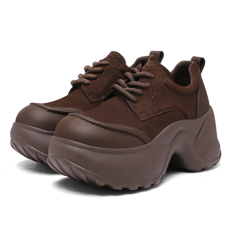 Women's Small Round Head Thick Bottom Daddy Pumps Increased Temperament Women's Sports Shoes