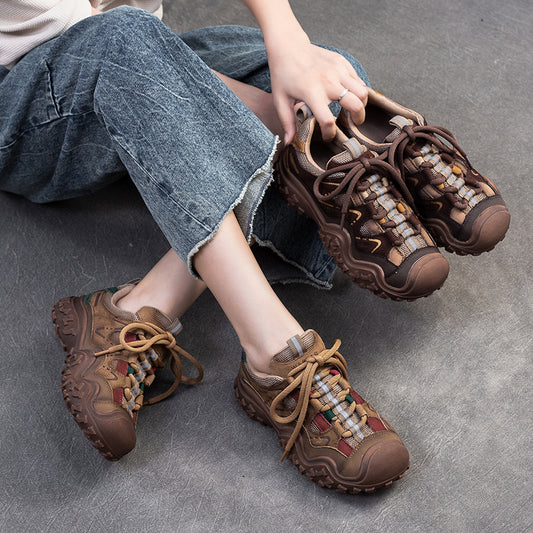 Women's Shu Autumn Sports Style Low Top Lace Up Casual Shoes