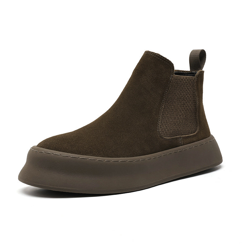 Men's British Style Chelsea Breathable Platform Elevator Ankle Boots