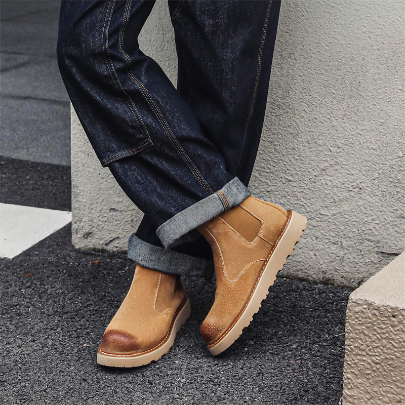 Fashion Classic Men's Martin Retro Platform Men's Leather Boots