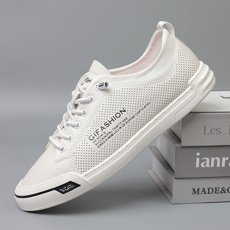Spring Versatile Fashion Sports Leisure Round Leather Shoes