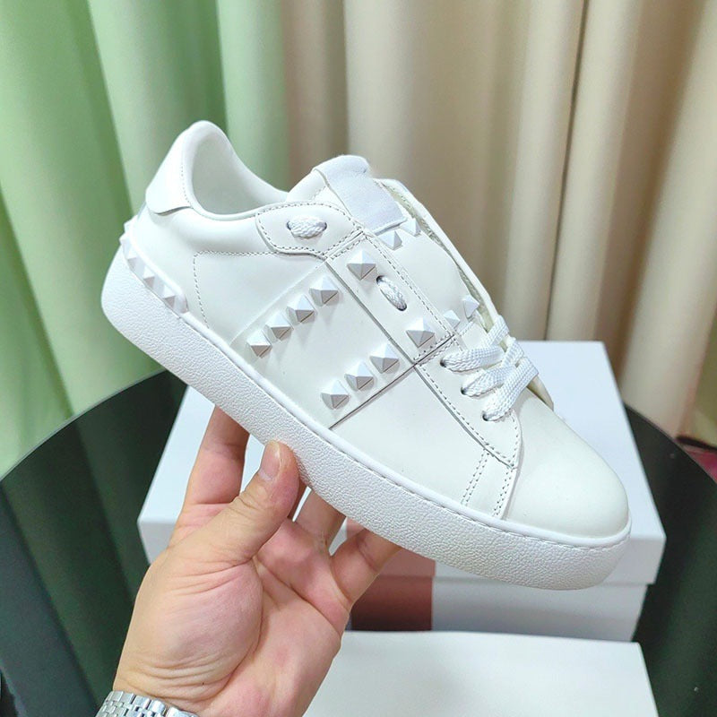 Men's Rivet White Genuine Fashion Trendy Couple Men's Sports Shoes