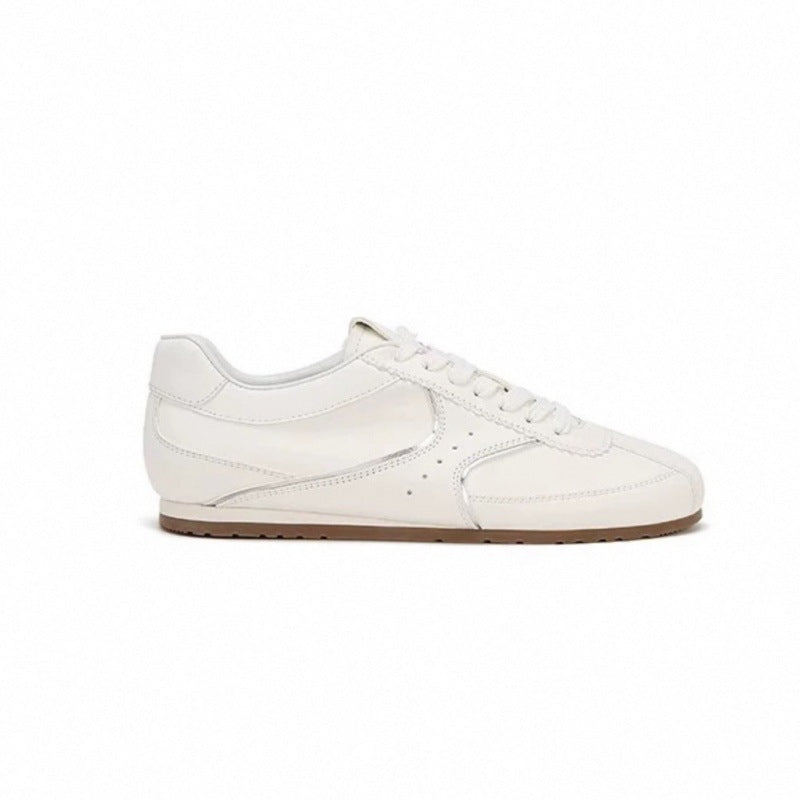 Women's Linen German Training Lace Up Flat Cortez Sneakers