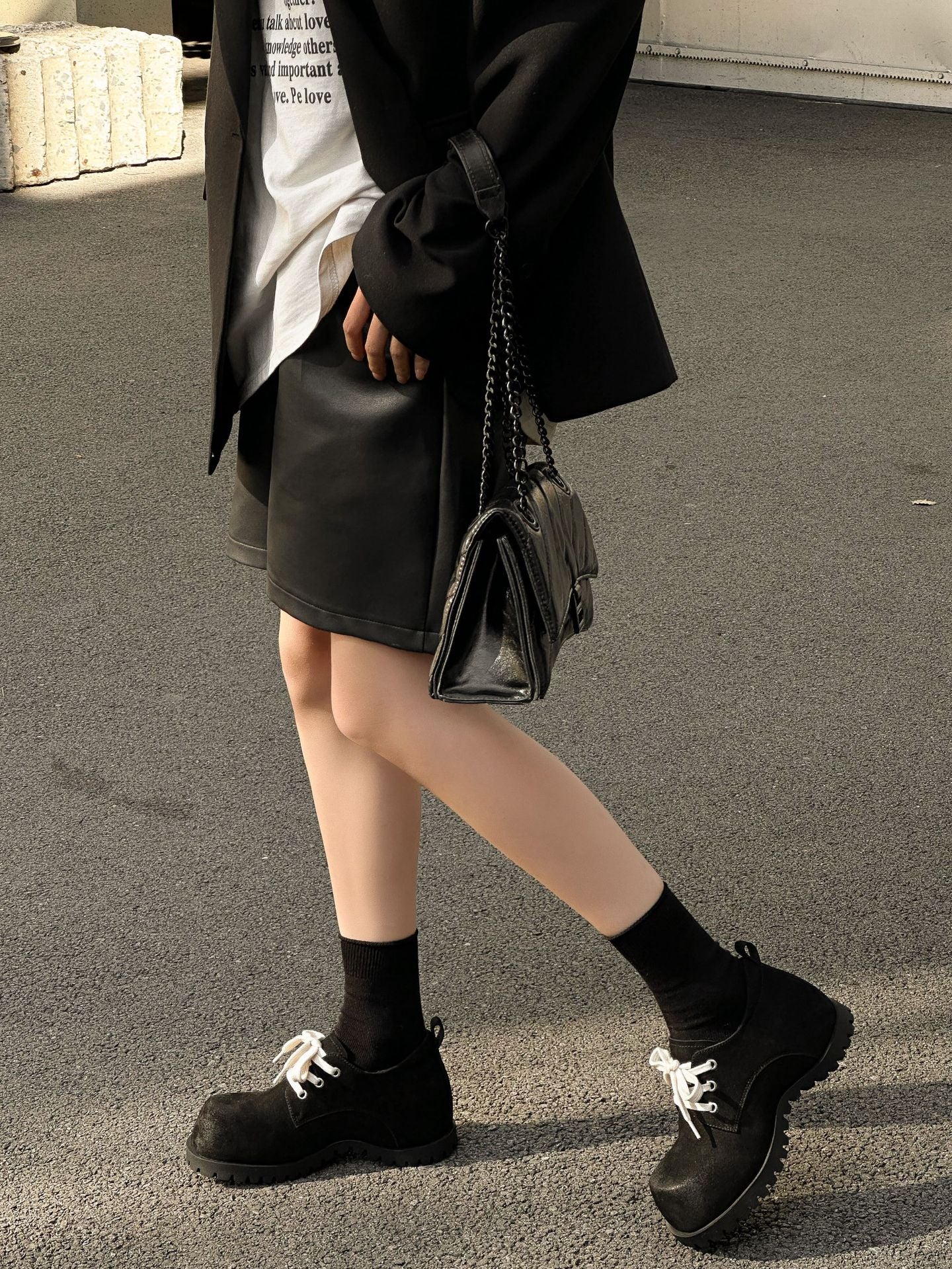 Women's Increasing Brushed Derby Thick Bottom Fashion Low Top Fashionable Not Women's Casual Shoes