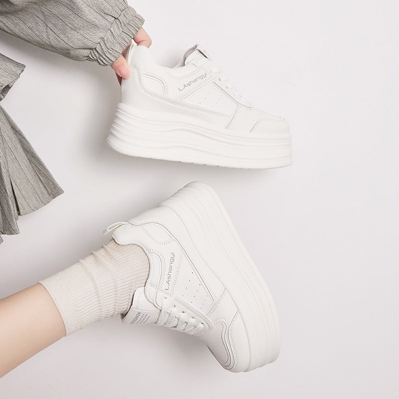 Women's Hidden White Spring Muffin Sports Skate Heels
