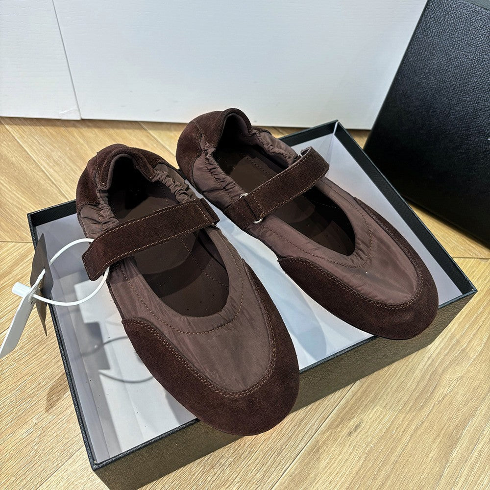Women's Channel Version Triangle Mark Velcro Mary Jane Lightweight Soft Sole Slippers