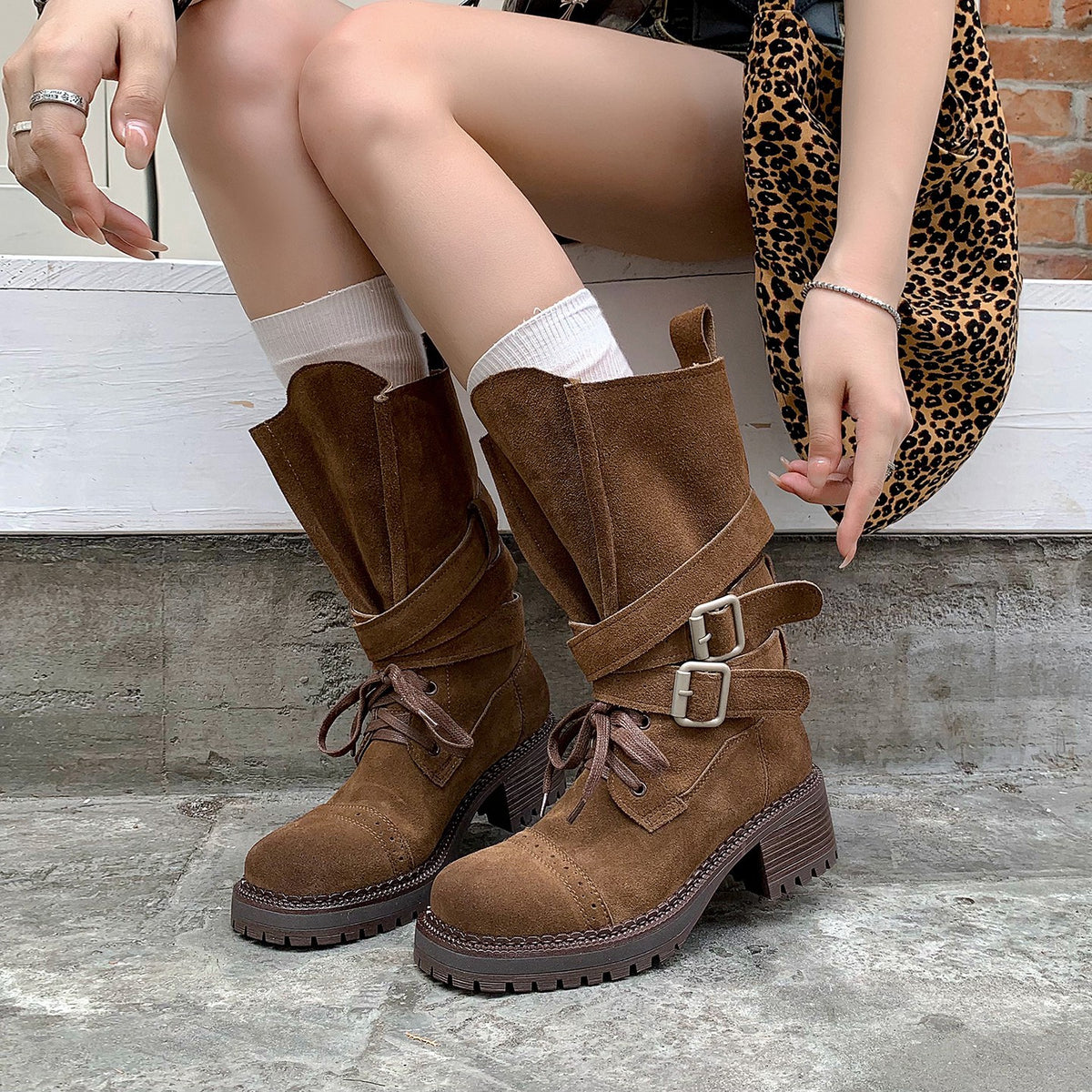 Women's Retro British Style Martin Western Cowboy Boots