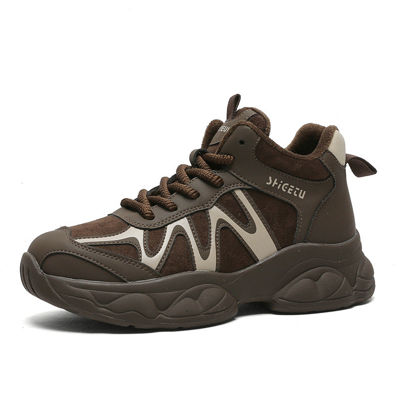 Dad Korean Style Thick-soled Winter Warm With Casual Shoes