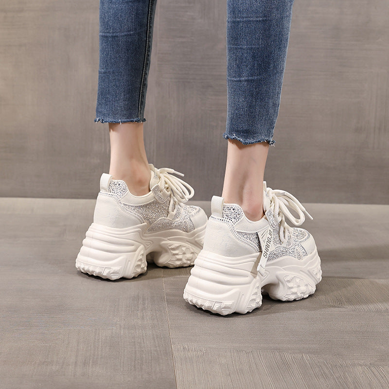 Women's Platform Height Increasing Insole Autumn Muffin Fashion Sports Casual Shoes