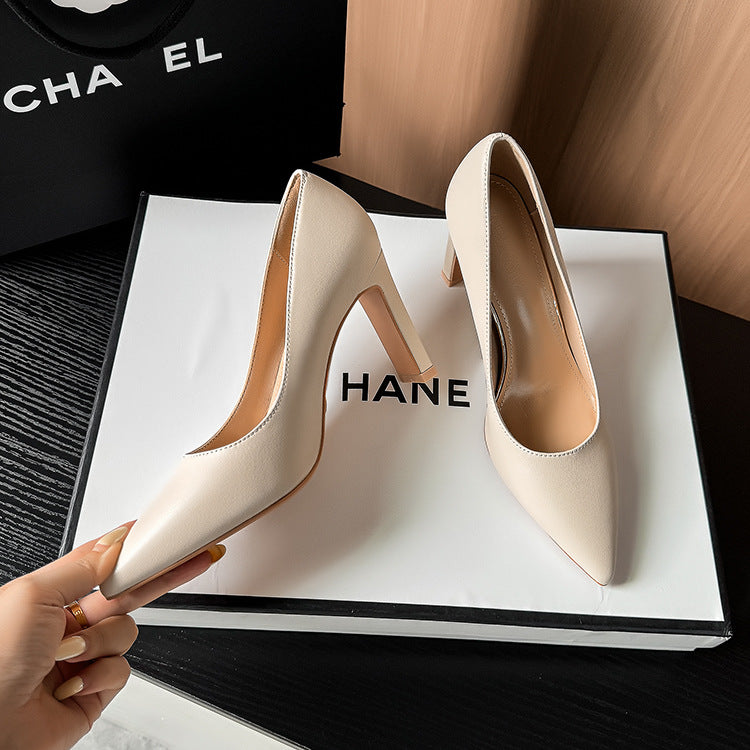Women's Professional Square Pointed Toe Temperament Wild Soft Not Men's Shoes