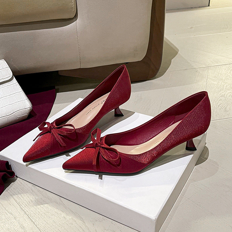Women's Mid Pointed Bridesmaid Pumps High Sense Women's Fashion Shoes