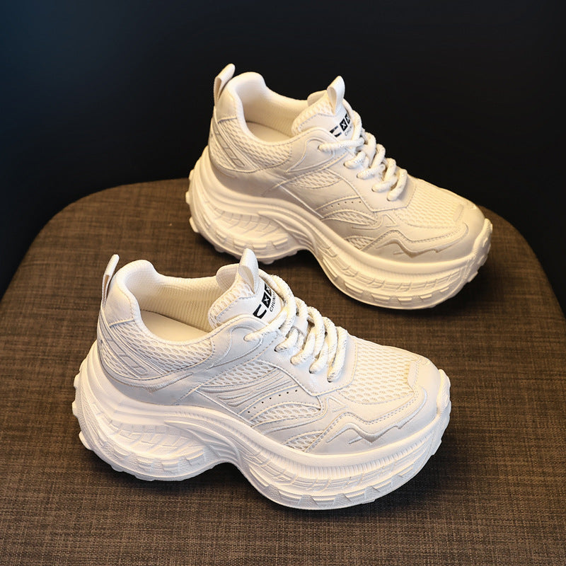 Women's Platform Height Increasing Insole Dad Spring Mesh Sports Casual Shoes