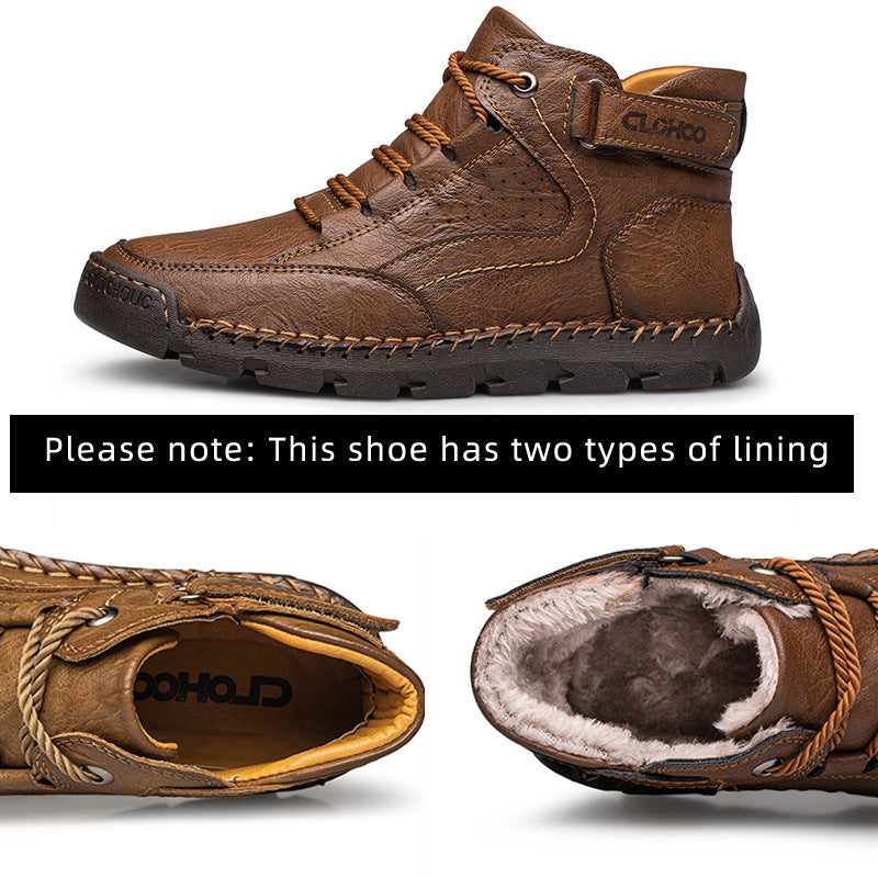 Men's Handmade Stitching Large Size Comfortable Veet Men's Shoes